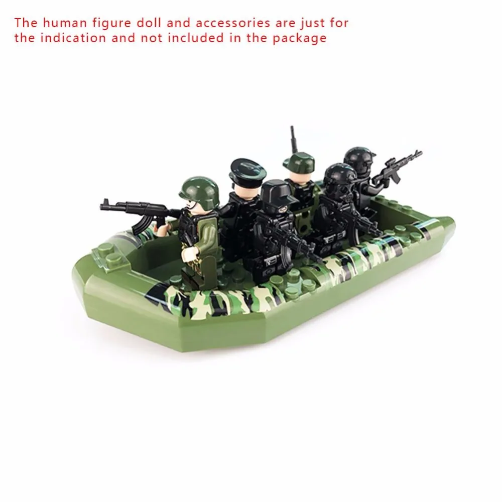 WW2 Military Assault Boat Model Building Blocks Compatible Soliders Weapons Blocks Army SWAT Police Accessories Brick LegoINGlys
