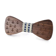Английский стиль деревянная Бабочка для взрослых якорь узор деревянный галстук-бабочка галстуки ручной работы Bowknots формальный повседневный бизнес галстук