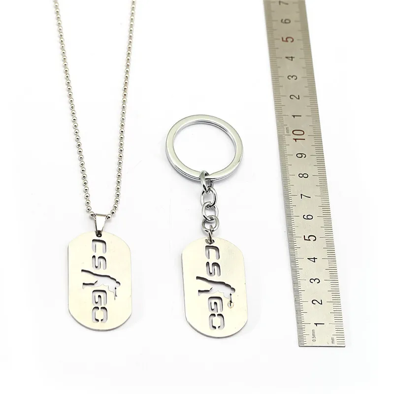 

New Counter Strike CS GO Metal Keychain CSGO Dog Tag Key Ring Bead Chain Pendant llaveros Jewelry For Men Car Women Bag Chaveiro