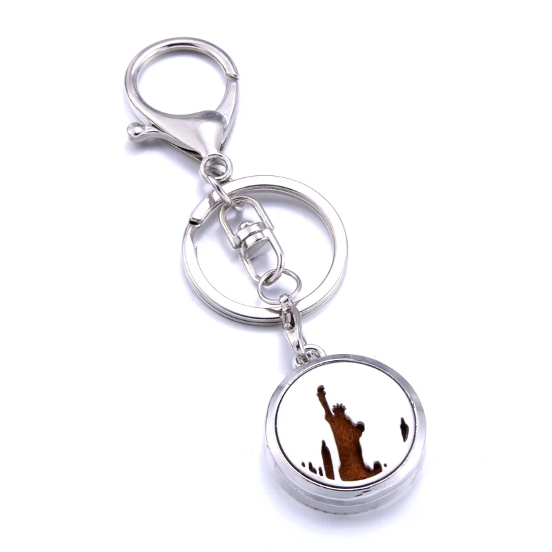 

American Statue of Liberty pattern stainless steel aromatherapy key chain perfume diffuser keychain aroma diffuser Car keychain