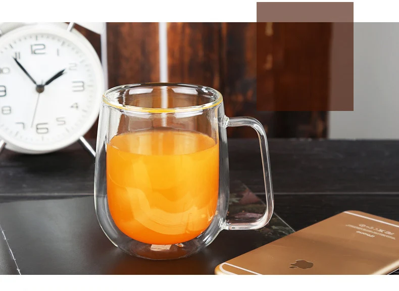 Кофейные чашки набор чайные кружки ручной работы креативный Пивной Напиток кружка офисная кружка прозрачная посуда для напитков двойные стеклянные чашки