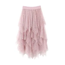 8010# Новинка Гонконг вкус юбки женские летние юбки нерегулярные сетки юбка женская