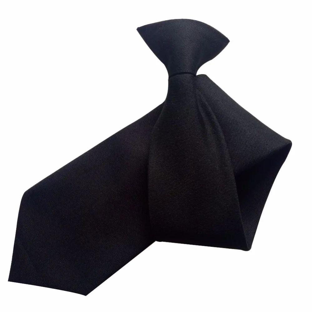 

New --Matte Black Plain Clip On Tie Security Doorman Bouncer Funeral Wedding Worker wear Free shipping