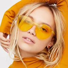 Занавес, летние солнцезащитные очки без оправы для женщин, фирменный дизайн, прозрачные солнцезащитные очки, крутой цвет, UV400 Oculos De Sol gafas