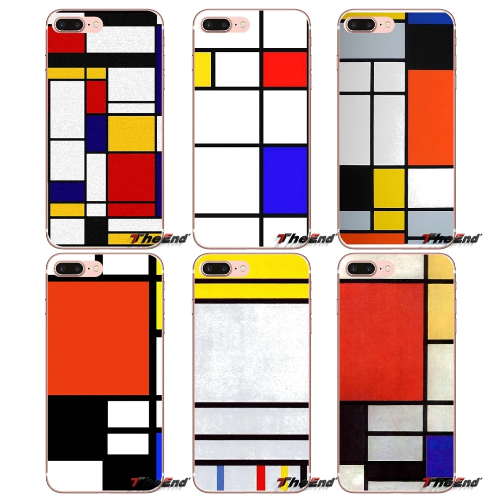 

For iPhone X 4 4S 5 5S 5C SE 6 6S 7 8 Plus Samsung Galaxy J1 J3 J5 J7 A3 A5 2016 2017 bauhaus style abstract piet mondrian Case