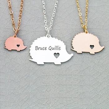 

2018 New Arrival Small Hedgehog Charm Pet Hedgehog Jewelry Personalized Names Or Letters Accept Drop Shipping YP6035
