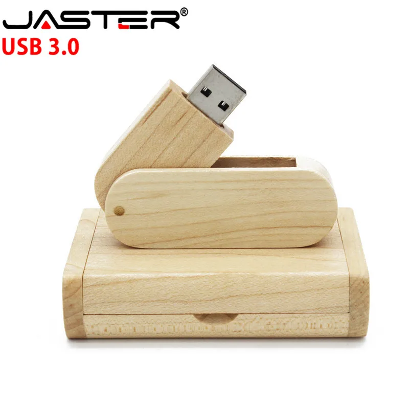 JASTER USB 3,0 деревянный с подарочной коробкой флэш-накопитель 4 Гб до 64 Гб Флип Тип дерево+ коробка чип Флешка карта памяти палочка для создания логотипа по индивидуальному заказу