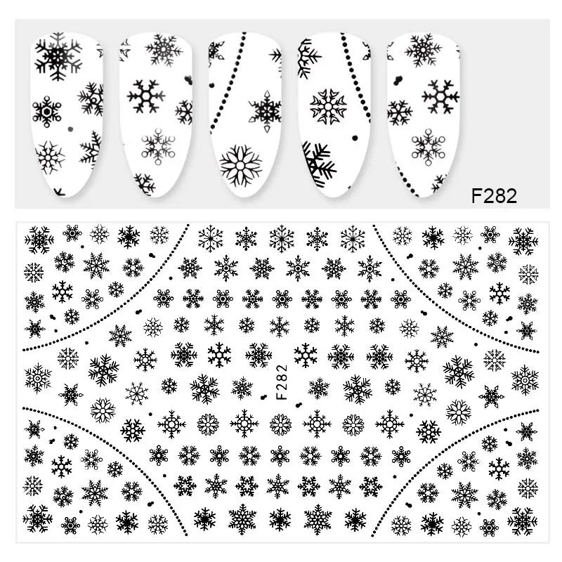 1 лист, 3D наклейки для ногтей, рождественский снежинка, снежный дизайн, клей для рукоделия, наклейки для ногтей, украшения для ногтей, сделай сам, маникюр