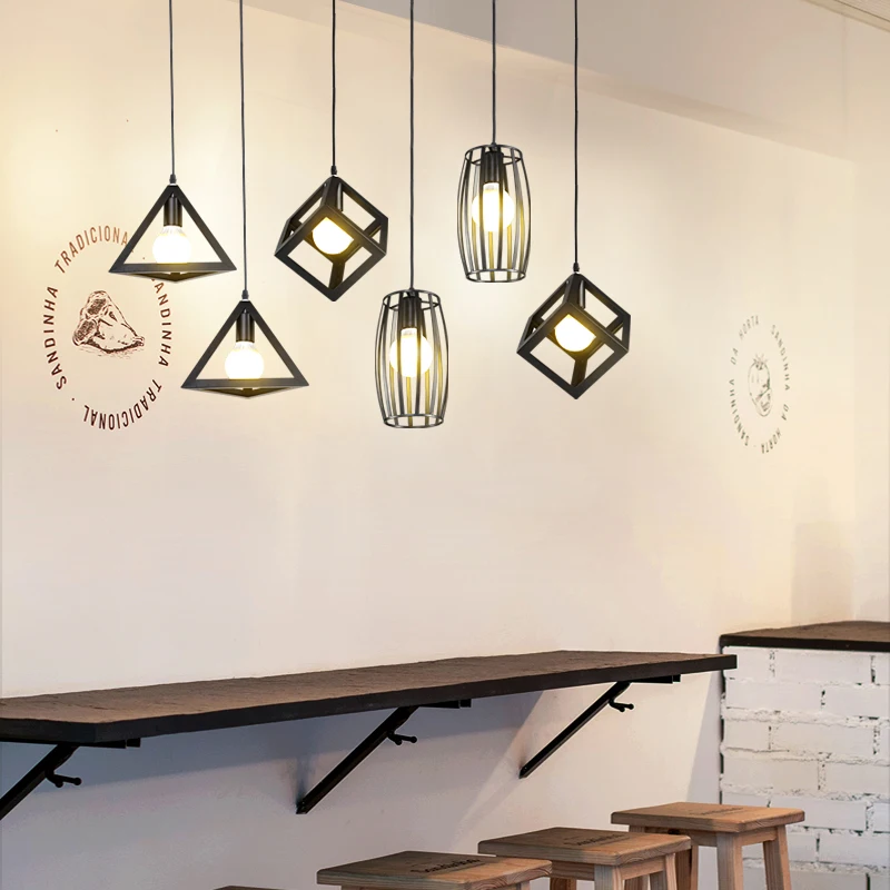 

Vintage metal iron pendant lamp E27 single head lights pendant lights retro lamp Parlor studio restaurant bar interior LED light