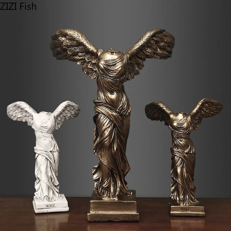 

Retro Resin Character Statue Victory Goddess Statue Creative Home Desktop Decoration Small Ornaments Crafts