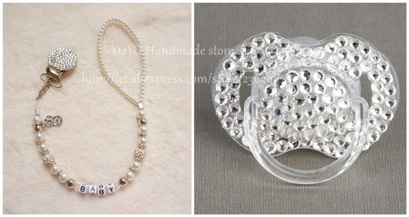 clip pacifier0 to6 MIYOCAR custom-любое имя Bling bling hand made пустышки/пустышка держатель цепи фиксатор/зажим для прорезывателя - Цвет: clip pacifier0 to6