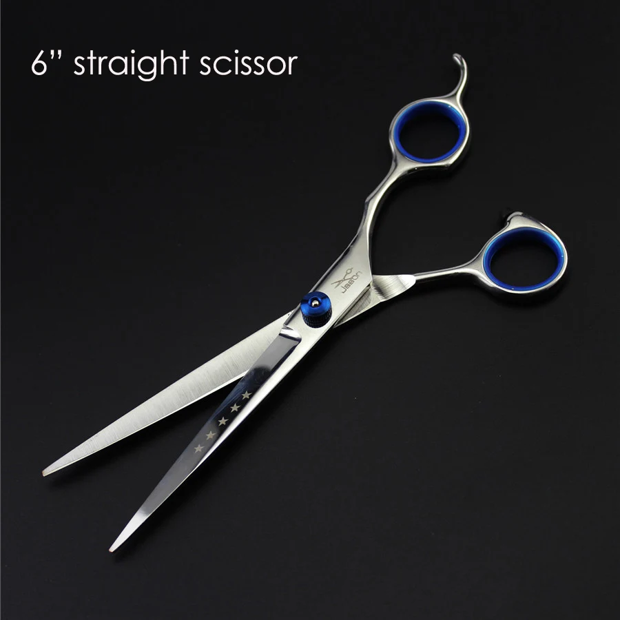 6 inch straight " 7" ножницы из нержавеющей стали с изогнутыми лезвиями для домашних животных ножницы для стрижки собак и кошек парикмахерские изогнутые/Изогнутые Ножницы - Цвет: 6 inch straight
