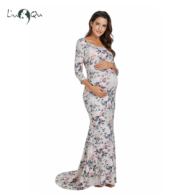 Реквизит для фотосессии для беременных; Одежда для беременных; платья макси для фотосессии; хлопковое длинное платье; цвет розовый, белый; круглый вырез