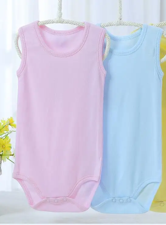 1 pc sky blue Боди для малышей; одежда для детей; Летний комбинезон с короткими рукавами без рукавов; одежда для малышей; пижама из хлопка; детская одежда; комбинезон - Цвет: 1 pc sky blue