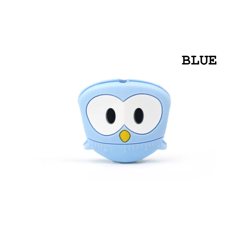 blue 100 шт/партия силиконовые шарики для жевания Совы младенческие DIY соска цепи ожерелье детский Прорезыватель Jwelry Прорезыватель самородок соски жевательные игрушки - Цвет: blue