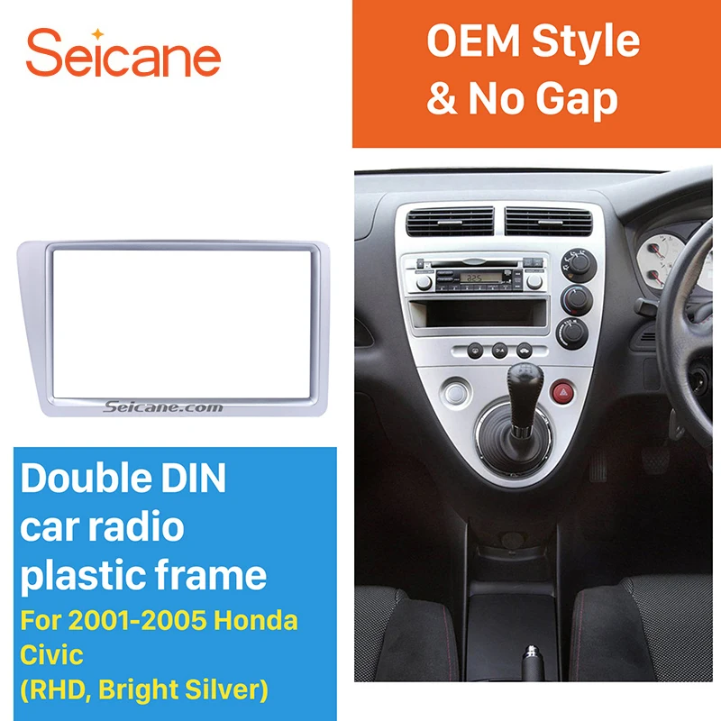 Seicane 2Din авто радио фасции крепление Накладка для Honda Civic 2001-2005 RHD Панель рамка