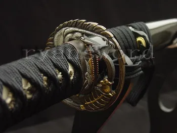 

HIGH QUALITY COMBINED MATERIAL CRANE&TORTOISE TSUBA JAPANESE KATANA SAMURAI SWORD