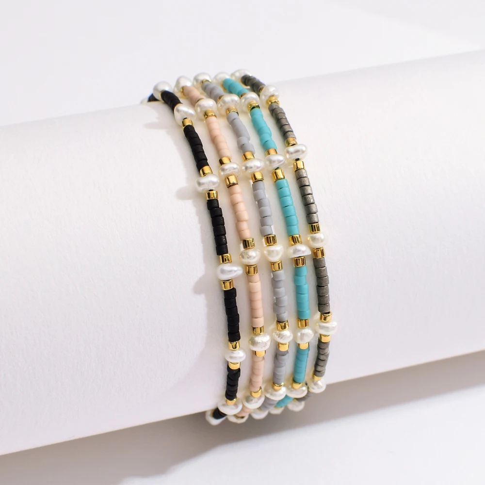 Blue Anchor Glass Bead Bracelet - Nautical Beach Glass Crystal Jewelry -  Handmade Beaded Bracelets for Women - Fiona - BR2824B - FIONA ACCESSORIES