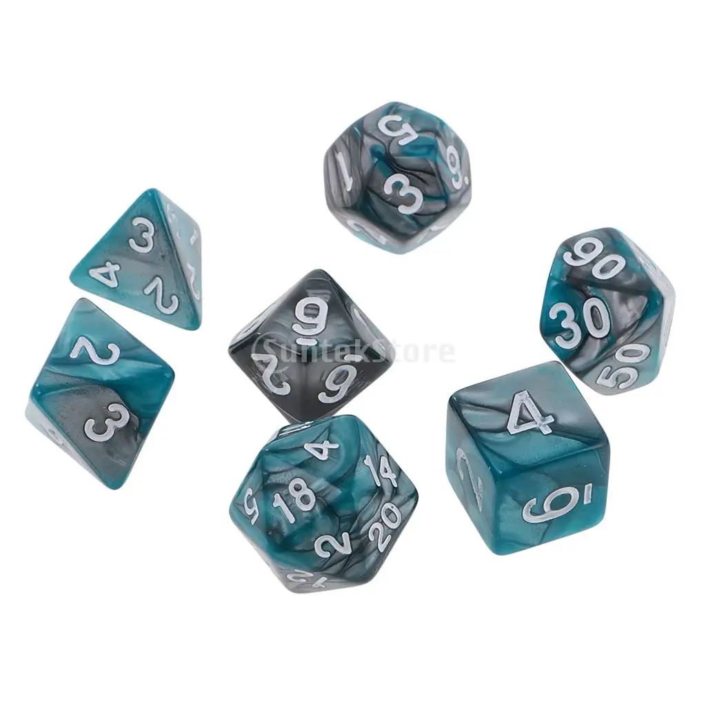 14pcs Two Colors Polyhedral Dices 16mm for Dungeons and Dragons Table Games