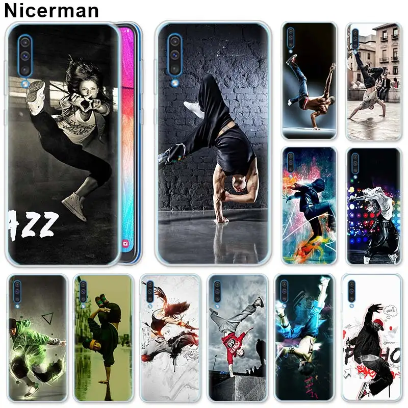 

Hot Break Dancing hip hop Silicone Case for Samsung Galaxy A50 A70 A40 A20e A10 A30 A80 A6 A8 Plus A7 A9 Clear TPU Case