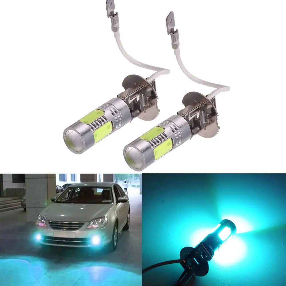 2 x Red High Power H3 7.5W COB LED Bulbs Car Fog Driving Light Lamp