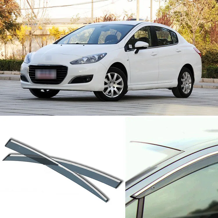 

4pcs Blade Side Windows Deflectors Door Sun Visor Shield For Peugeot 308 2012-2013