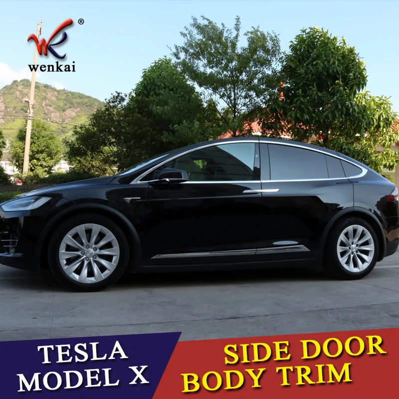 WK автомобиль для Tesla модель X ABS Хромированная боковая Накладка для кузова декоративная отделка 4 шт. аксессуары для стайлинга автомобилей