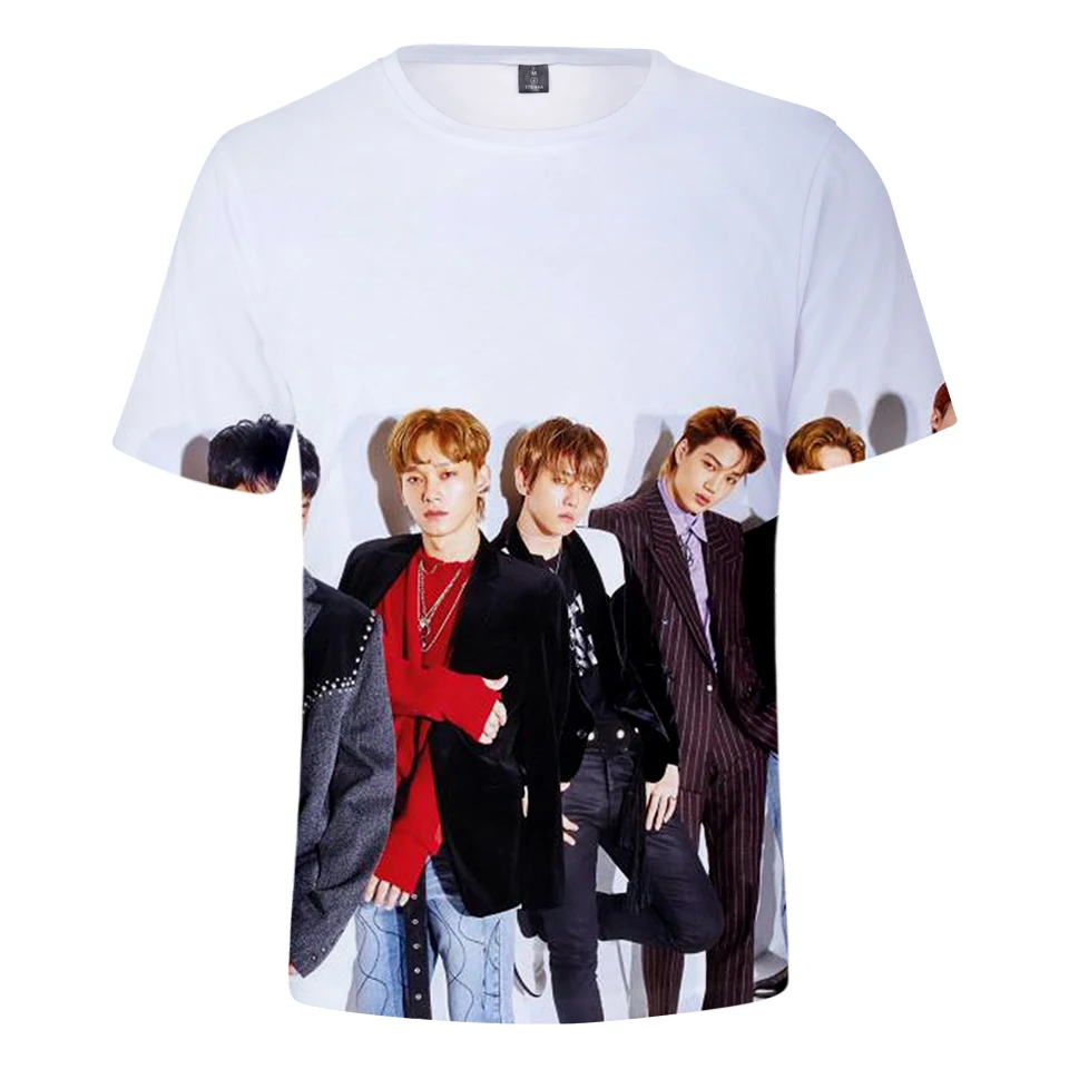 EXO футболки Kpop модная повседневная Уличная одежда с коротким рукавом Harajuku