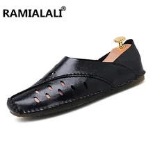 В стиле «Гладиатор» Для мужчин сандалии из натуральной кожи круглый носок твердая Цвет летние женские туфли-лодочки; сделанные вручную Босоножки пляжные сандалии для отпуска мужской обуви