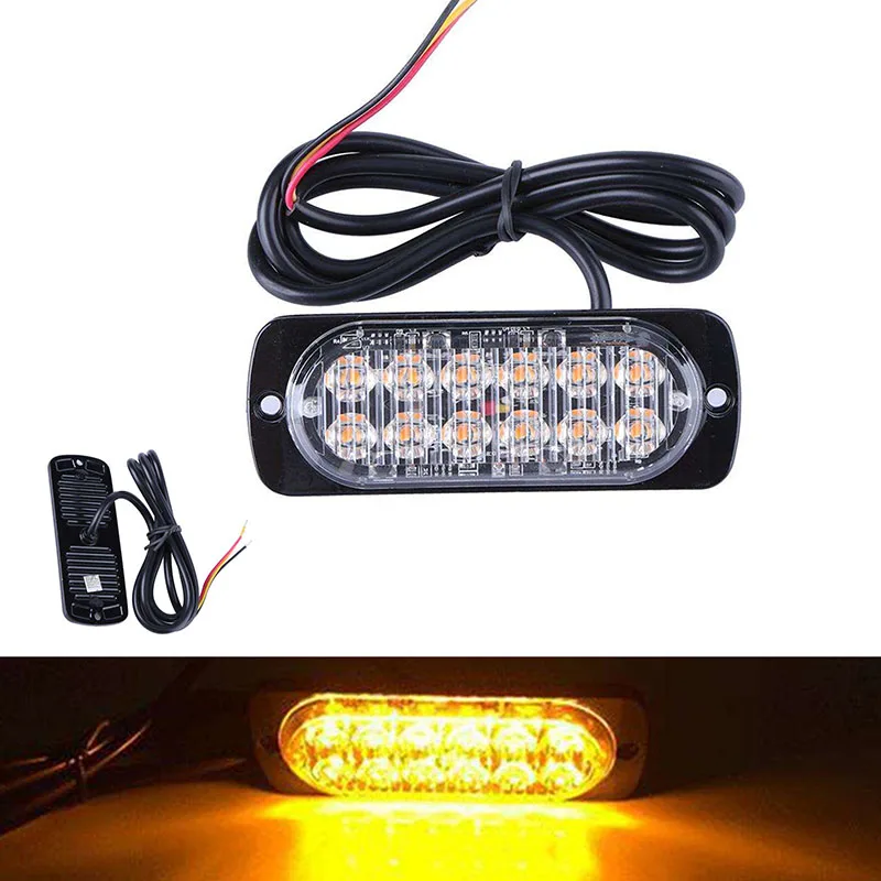 

Ultra-thin Car Lights Assembly 36W LED Police Lights 12 LED Car Truck Emergency Side Strobe Warning Light Car-styling