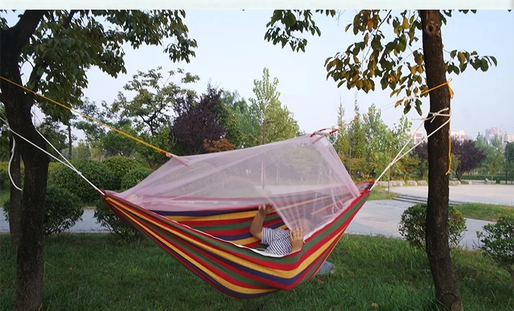 

210*150cm Outdoor Camping Hunting Mosquito Net Hammock Folded Into The Pouch Bed Travel Kit Camping Hiking Hammock 1or 2 Person