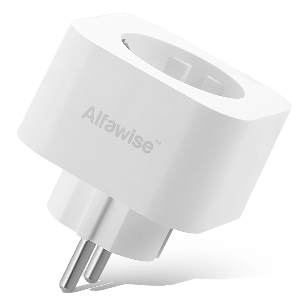 Alfawise PE1004T ЕС Plug Мини Wi Fi Разъем Smart Plug работать с Amazon Alexa Google дома мобильное приложение дистанционное управление энергии мониторы - Цвет: White