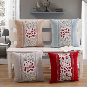 

hap-deer chenille lace Cushion for Sofa Car Seat National floral geometry housewarming gift Throw Pillow retro HomeDecorative