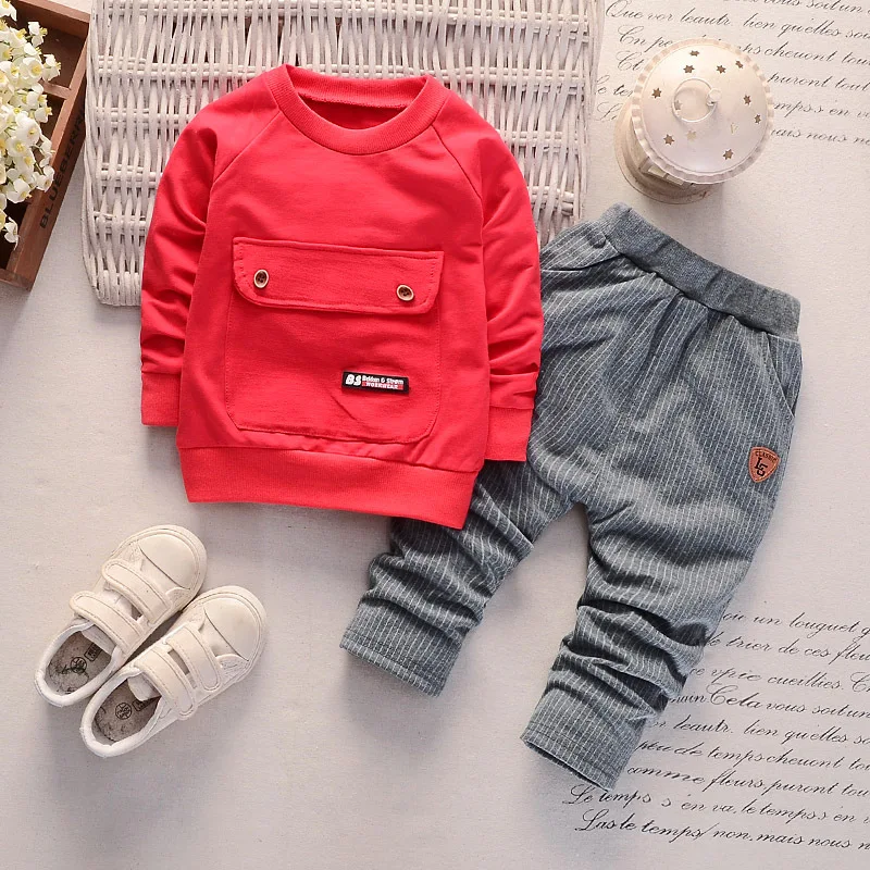 

1-4yrs Band Spring Boy's Cotton Long Sleeve Clothes Set Baby Boy Girls Set Round Neck Casual Sweater Suit 2pcs Kid Clothes Sets