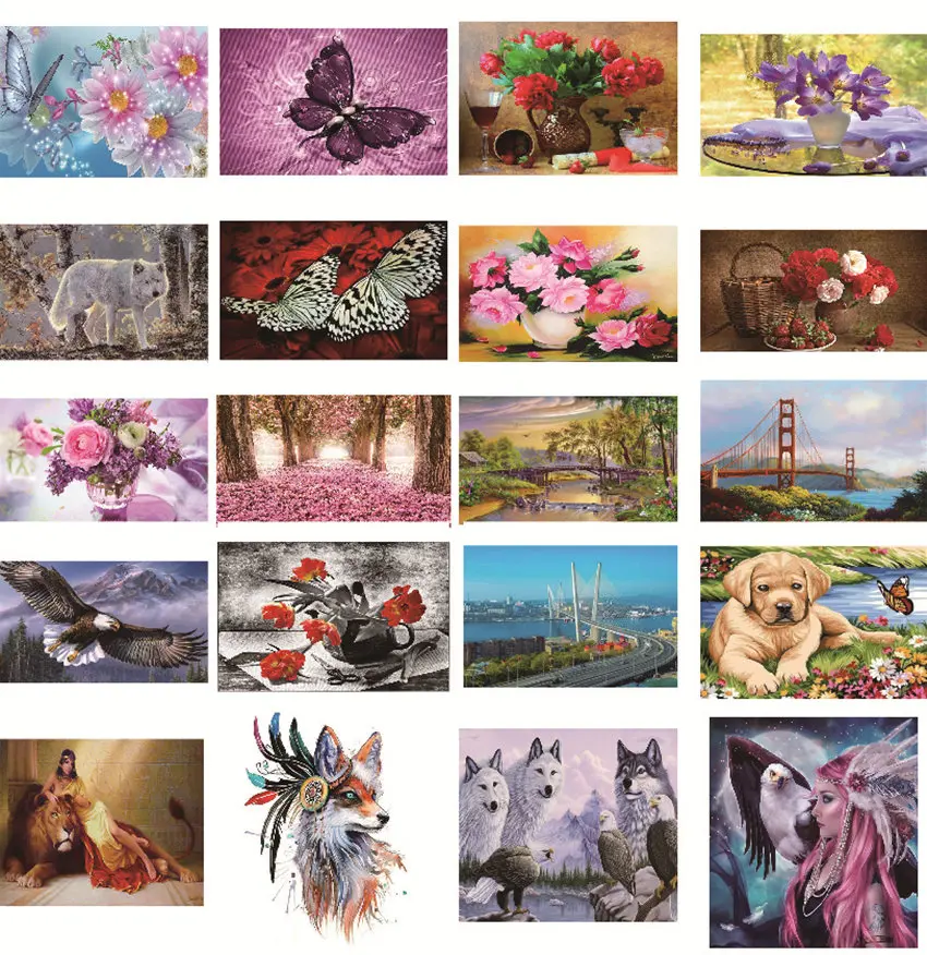 

5D DIY Diamond Painting Full Square Scenery Rhinestones Pictures Diamond Embroidery Sale Landscape Diamond flower