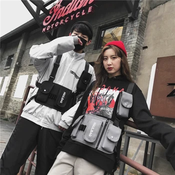 

Fashion chest rig hip hop streetwear functional tactical chest bag for men women oxford waist pack bag punck style kanye west