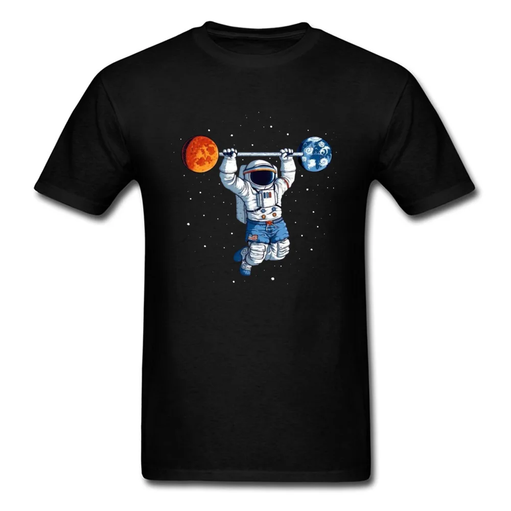 Spaceman-Weight-Lift190617 Oversized Men T-Shirt Crewneck Short Sleeve Pure Cotton Tops Shirt Family Tops T Shirt Spaceman-Weight-Lift190617 black