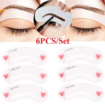 

6PCS Grooming Eyebrow Stencil Kit Makeup Tools DIY Beauty Eyebrow Template Stencil For Women Beauty Tools Accessories