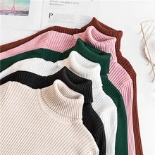 Высококачественный удобный свитер с высоким воротом женский s женский корейский стиль Мягкий полувер джемпер зимний Топ вязаный женский свитер-пуловер