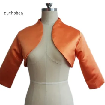 

Actual Photo Satin Bridal Jacket 3/4 Sleeves Custom Color And Size Wedding Accessories Cheap Bride Shrug / Bolero / Wrap
