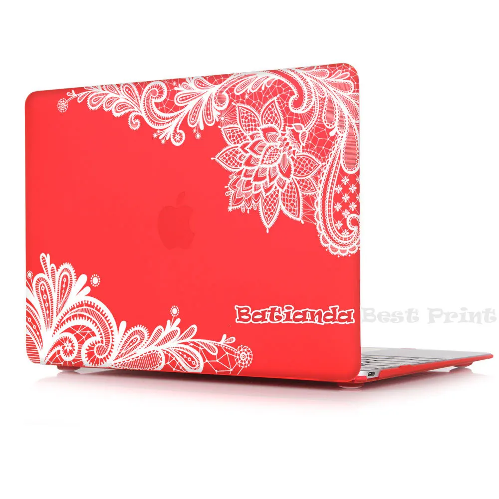 Batianda цветочный кружевной Air 11 12 13 Pro 13 15 матовый жесткий чехол для MacBook Pro 13,3 15,4 ''retina A1706 - Цвет: Matte Red