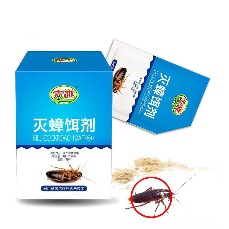 12Pcs/lot Cockroach Bait Powder Cockroach Killer Trap High Effective