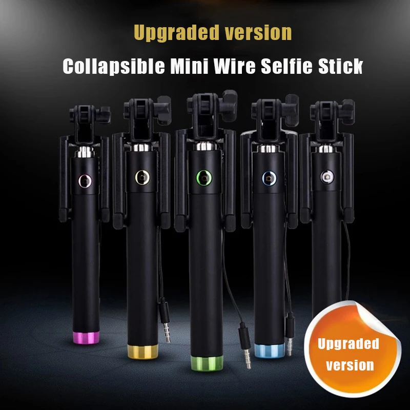 

Universal Foldable Portable Handheld Monopod Selfie Stick Extendable 3.5 Wired Monopod Selfie Stick For Android For iPhone X 8 7