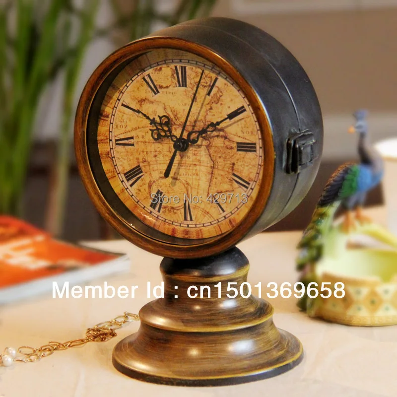 Double Sided Clock Iron Clock Table Clock Mute Antique Clock