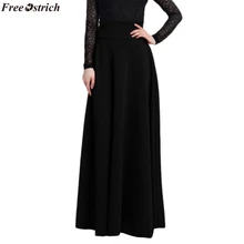 Женские юбки из страуса, черные сексуальные юбки, юбка-пузырь, высокая талия, хлопок, одноцветная длинная юбка макси, Прямая поставка