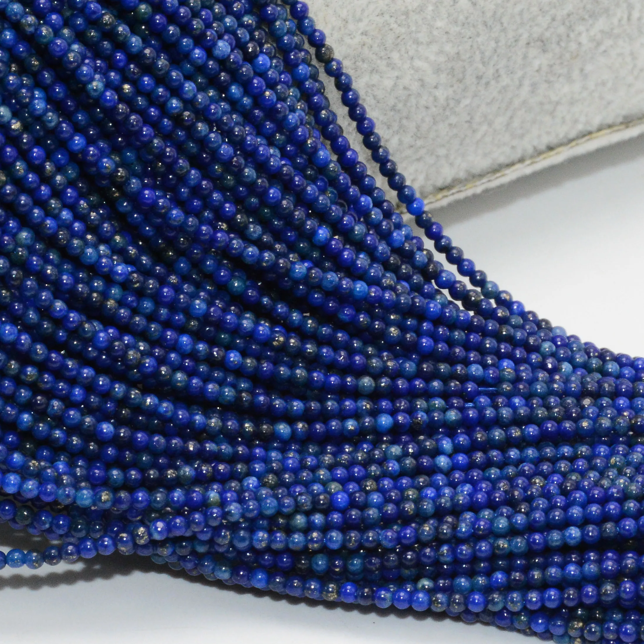 

Natural Lapis Lazuli Small Loose Round Beads 1.8mm - Without Treatment