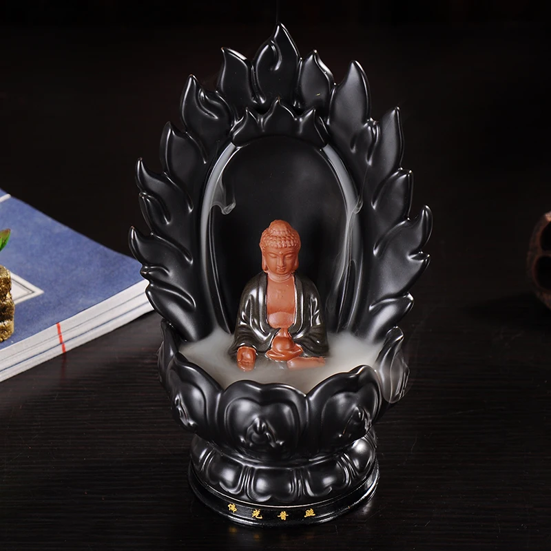 

Incense Burner Incense Holder Ceramic Monk Set Backflow Waterfall Ceramic Home Decor Lower Price Clearance of Various Styles C