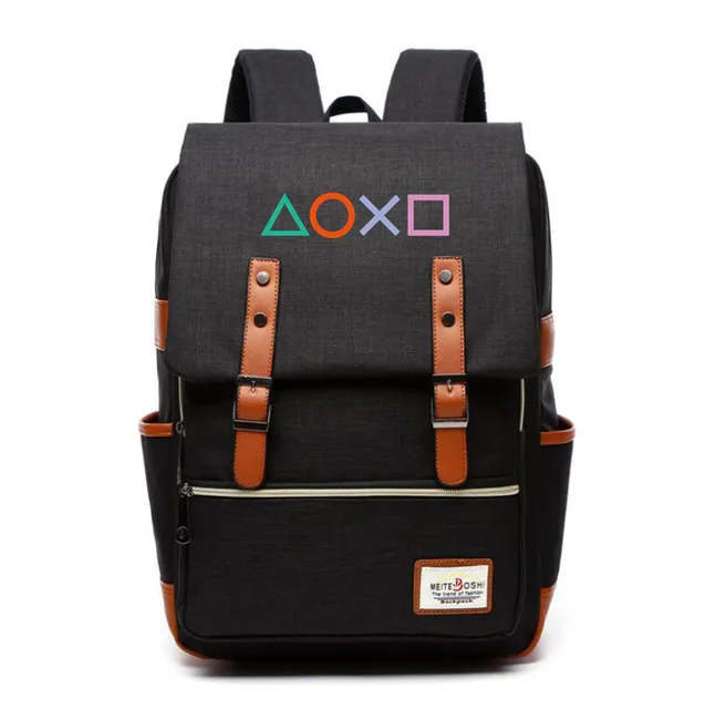 PS4 Playstation Backpack Canvas School shoulder bag printing Controller