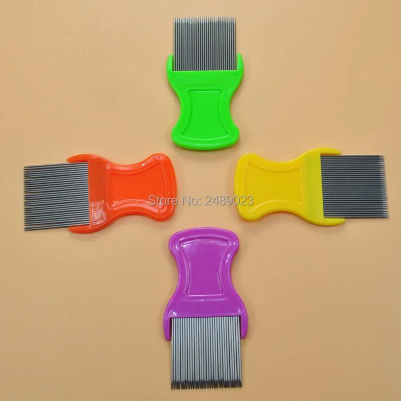 

Wholesale 200pcs/lot Lice Comb Nit Free Kids Hair Rid Headlice Superdensity Stainless Steel Metal Teeth Remove Nits Brush