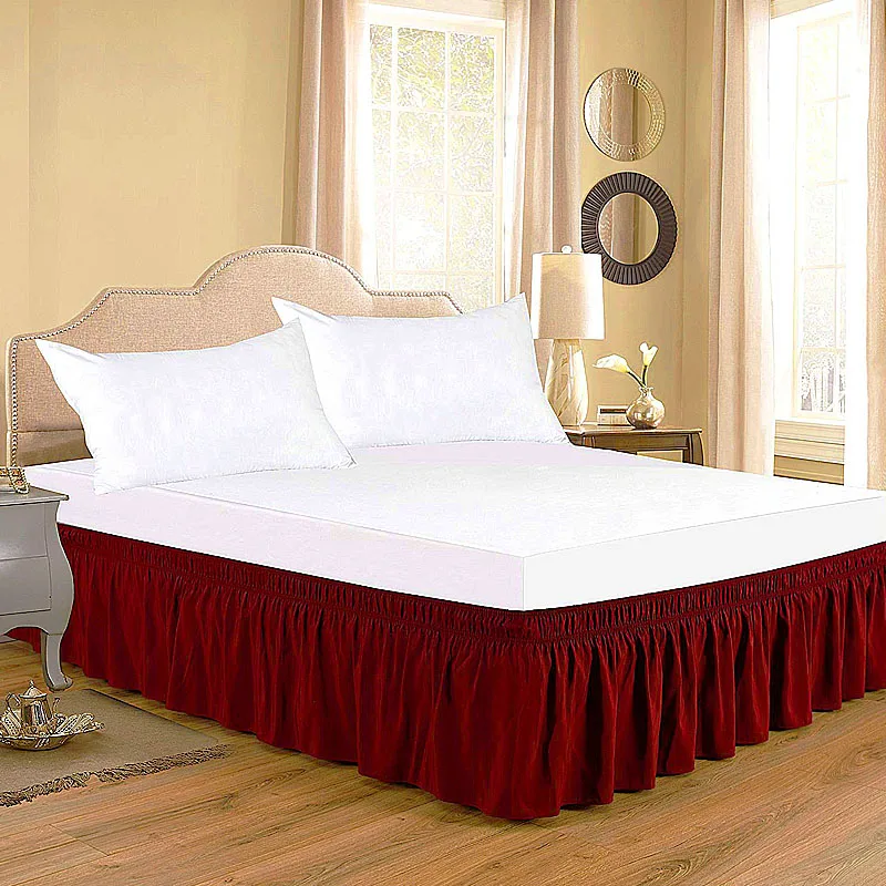 Bed Skirt Solid Elastic Home Hotel Bedroom Decorations Supplies Home Textile 